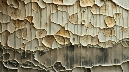 Poster - Fascinating abstract wall texture showcasing layers and patterns of varying materials. Generative AI