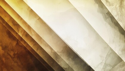 Poster - textured abstract geometric background with layered golden and white angular shapes, vintage grunge aesthetic, modern design

