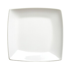 Aufkleber - clean, square white plate with glossy finish, perfect for serving food. Its minimalist design enhances any dining experience, making it ideal for both casual and formal settings