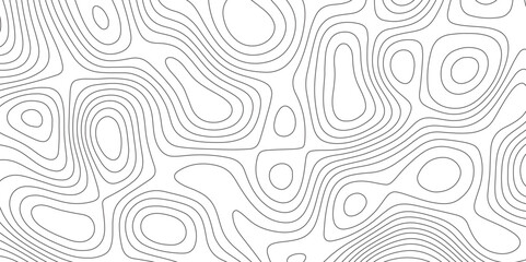 Poster - abstract topographic map contour, white background and black wave lines pattern texture. geographic 