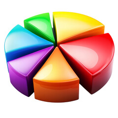Leinwandbilder - Colorful pie chart with glossy segments representing data visualization