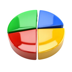 Poster - Colorful pie chart with glossy segments representing data visualization
