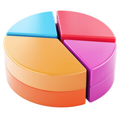 Aufkleber - Colorful pie chart model representing data segments, ideal for presentations and educational purposes. This vibrant design enhances visual understanding of statistics