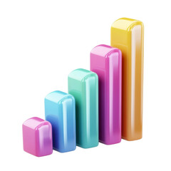 Poster - colorful bar graph representing growth and progress in data visualization. vibrant pastel colors cre