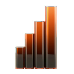 Poster - Increasing bar graph representing growth and progress in business