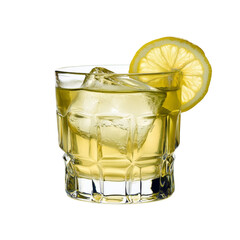 Poster - Refreshing cocktail with ice and lemon slice