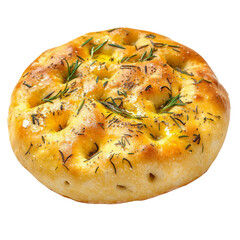 Freshly baked focaccia bread topped with herbs and olive oil, showcasing golden crust and soft interior. Perfect for dipping or as side dish