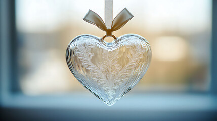 Poster -  etched glass heart ornament