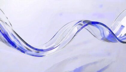 Poster - elegant flowing glass wave with blue accents, abstract dynamic design, modern artistic background for decor and branding


