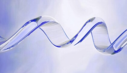 Poster - elegant flowing glass wave with blue accents, abstract dynamic design, modern artistic background for decor and branding

