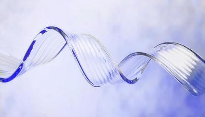 Poster - elegant flowing glass wave with blue accents, abstract dynamic design, modern artistic background for decor and branding

