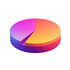 Leinwandbilder - vibrant pie chart with gradient of pink and orange colors, showcasing modern design. This graphic represents data visualization and analysis effectively