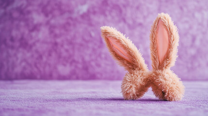 Wall Mural - Soft and fluffy bunny ears bring joy to the festive atmosphere of Easter Sunday celebrations