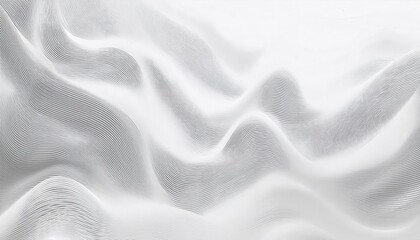 Poster - minimalist abstract white wave pattern with fluid texture and fine lines, perfect for modern background and digital design

