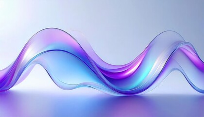 Aufkleber - fluid abstract wave with smooth gradient in purple and blue tones, futuristic digital background for technology and design

