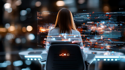 Poster - Data visualization event digital workspace interactive interface tech environment user perspective innovative concepts for future insights