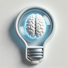 Wall Mural - brain-shaped lightbulb symbolizing creativity, innovation, and knowledge in technology and education