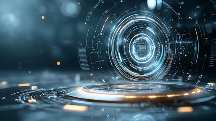 Poster - Futuristic data visualization digital realm 3d animation high-tech environment close-up perspective innovation concept