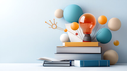 Poster - Creative learning ideas study space digital art modern office close-up innovation and inspiration