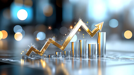Poster - Financial growth analysis digital environment infographic business insights strategic planning optimistic viewpoint
