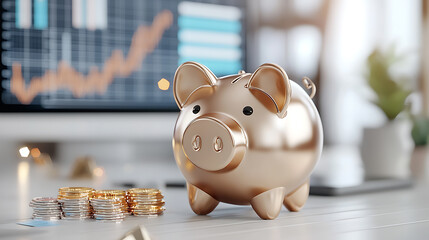 Poster - Financial management strategies office setting digital financial analysis professional environment close-up view wealth growth concept