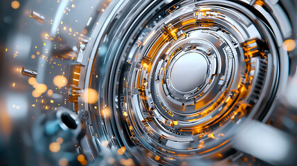 Poster - Futuristic technology design digital realm abstract visuals high-tech environment close-up perspective innovation concept