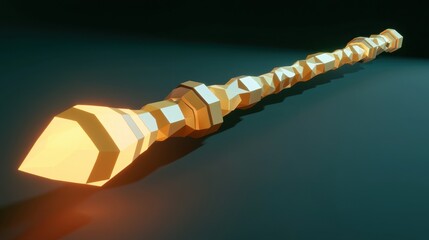 Poster - A royal low-poly golden scepter, glowing with polygonal highlights.
