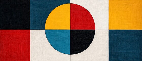Poster - A vibrant geometric design featuring bold colors and shapes, perfect for modern aesthetics.