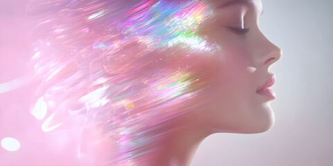 Poster - Ethereal beauty transformation studio fashion photography abstract close-up self-expression