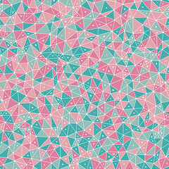 Poster - pattern of triangle shapes. small triangles size. multiple repeated inner triangles. multiple colors