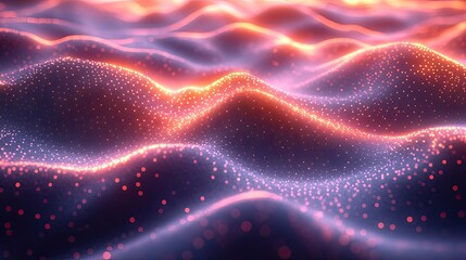 Wall Mural - Abstract Glowing Particle Wave Abstract Background