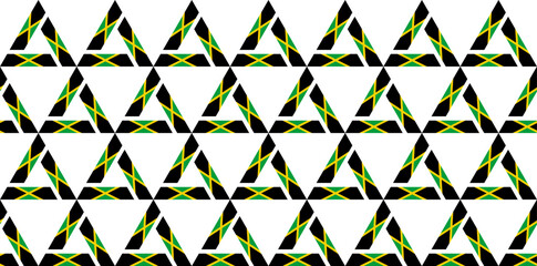 Wall Mural - jamaica flag triangle pattern. vector illustration