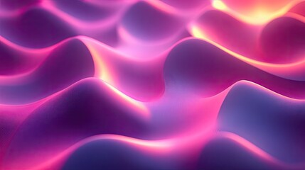 Wall Mural - Abstract Pink and Purple Wavy Landscape