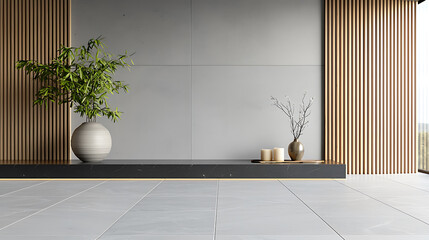 Poster - Modern interior design minimalist space decorative elements contemporary home eye-level view aesthetic harmony
