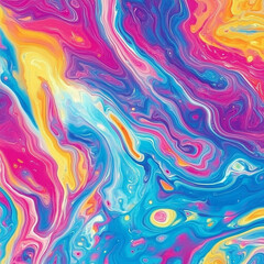 Poster - Vibrant Swirling Liquid Abstract Colorful Paint Texture Background Design art blue pink style fluid 