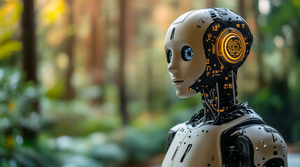 Poster - Advanced Humanoid Robot Artificial Intelligence Technology Future AI Modern Design System Machine   