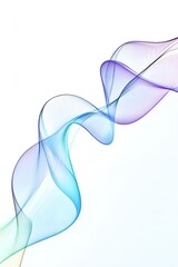 Poster - Minimalist abstract artwork featuring flowing, translucent ribbons in shades of blue, purple, and green, creating an elegant and futuristic design