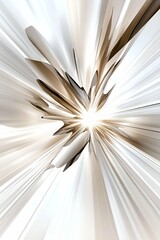 Poster - abstract digital artwork with dynamic light rays converging towards a central bright explosion, crea