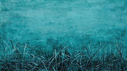 Wall Mural - Teal grass texture background; nature, design