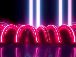 Wall Mural - Glowing neon lights