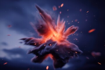Poster - Explosive eruption of clouds atmospheric scene digital art dark environment dramatic viewpoint
