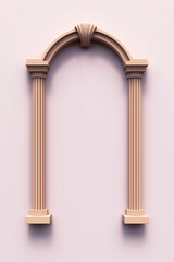 Poster - Minimalistic low-poly 3D frame with geometric design and pastel colors on a clean background