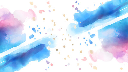 Wall Mural - Watercolor drops and stripes on white background abstract background