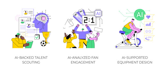 Fototapete - ai in sports industry abstract concept vector illustrations.