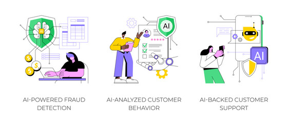 Fototapete - ai in insurance business abstract concept vector illustrations.