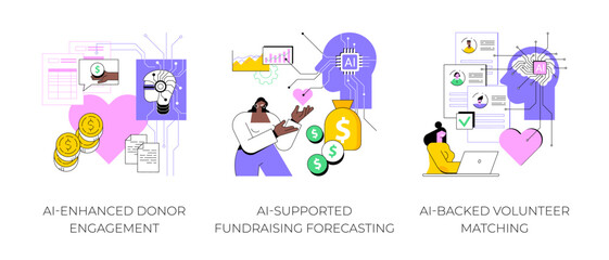 Fototapete - ai for nonprofit organizations abstract concept vector illustrations.