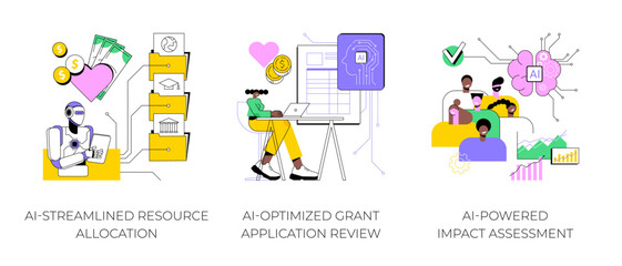 Fototapete - ai in nonprofit and social impact abstract concept vector illustrations.