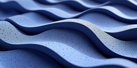 Poster - Abstract blue wave patterns create a soothing visual effect in a modern design environment