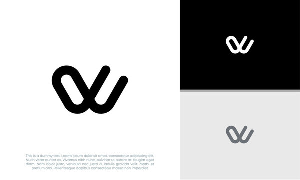 Initials W logo design. Initial Letter Logo. Innovative high tech logo template.	