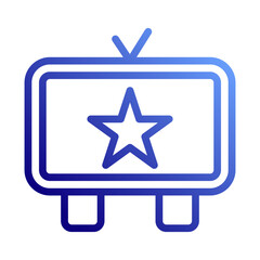 Poster - Retro Television Icon with Star Symbol Inside